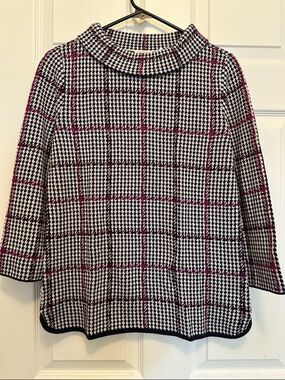 NWT Talbots Houndstooth Cowl Neck Sweater